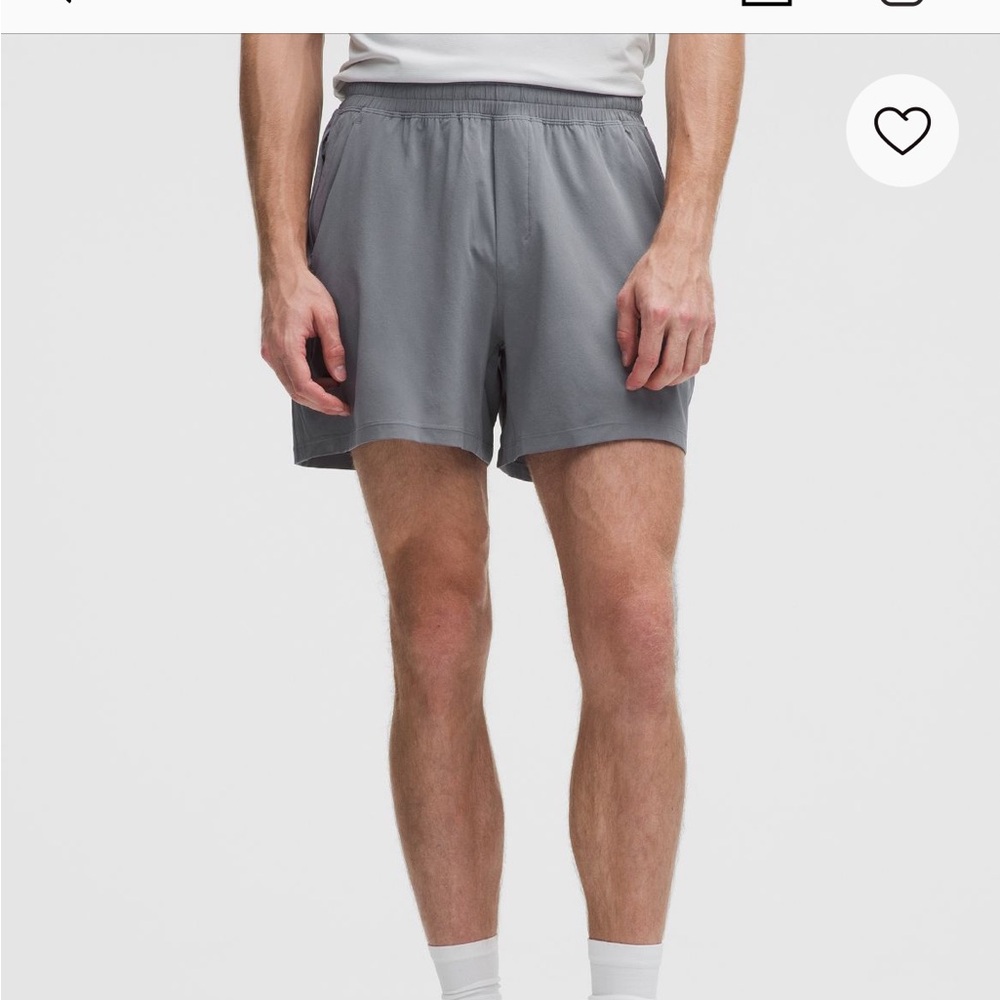Lululemon Men’s Pace breaker Linerless Short 5”, solar gray, size small